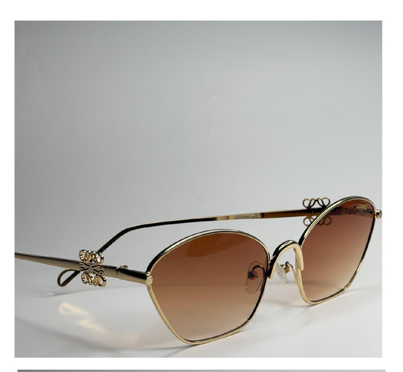Oval Metal, Dourado, Lente Azul
