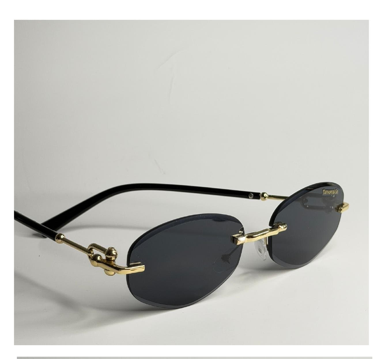 Oval, Dourado, Lente Azul Degradê